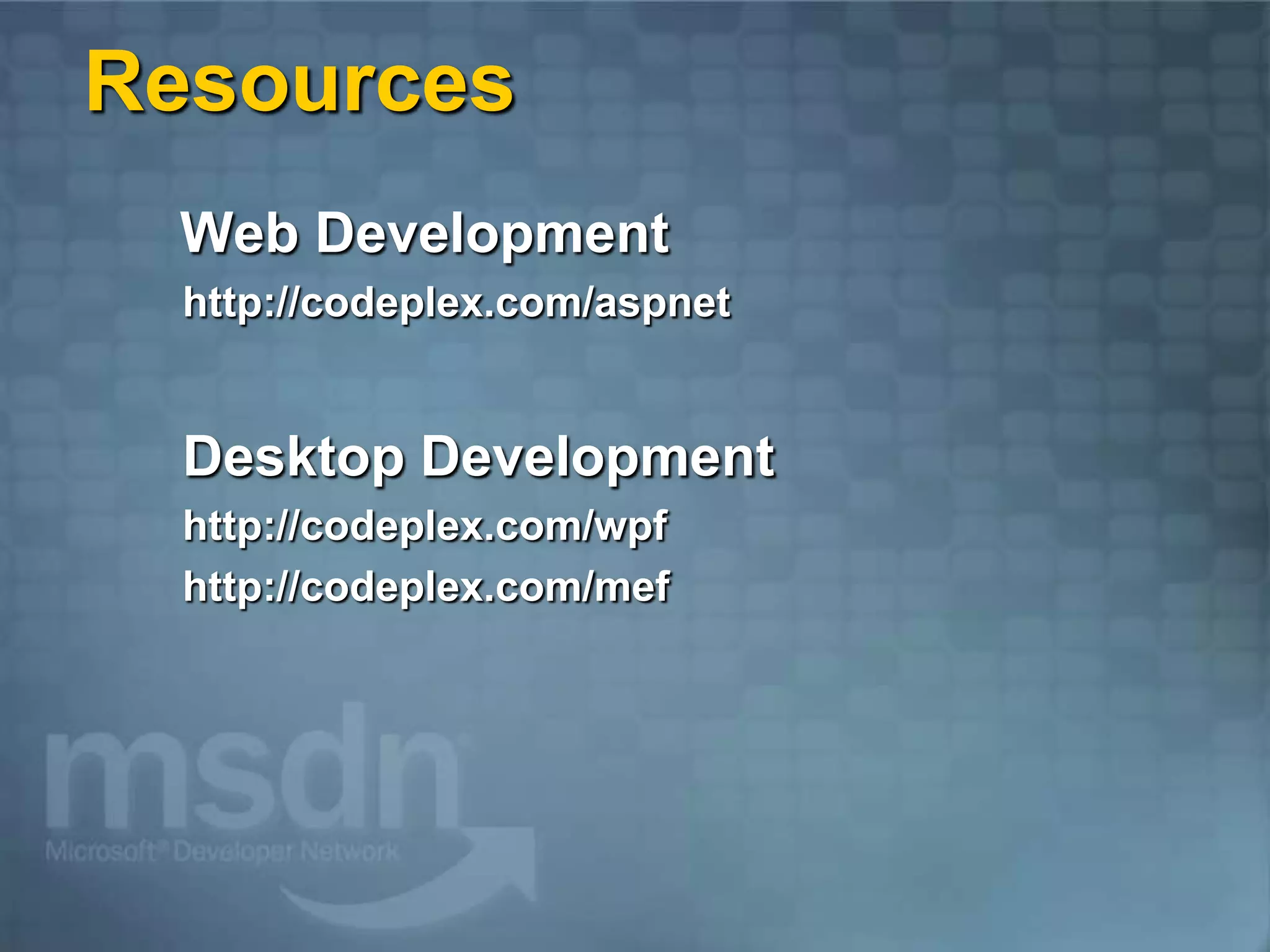 Visual Studio 2010 and .NET Framework 4.0 Overview