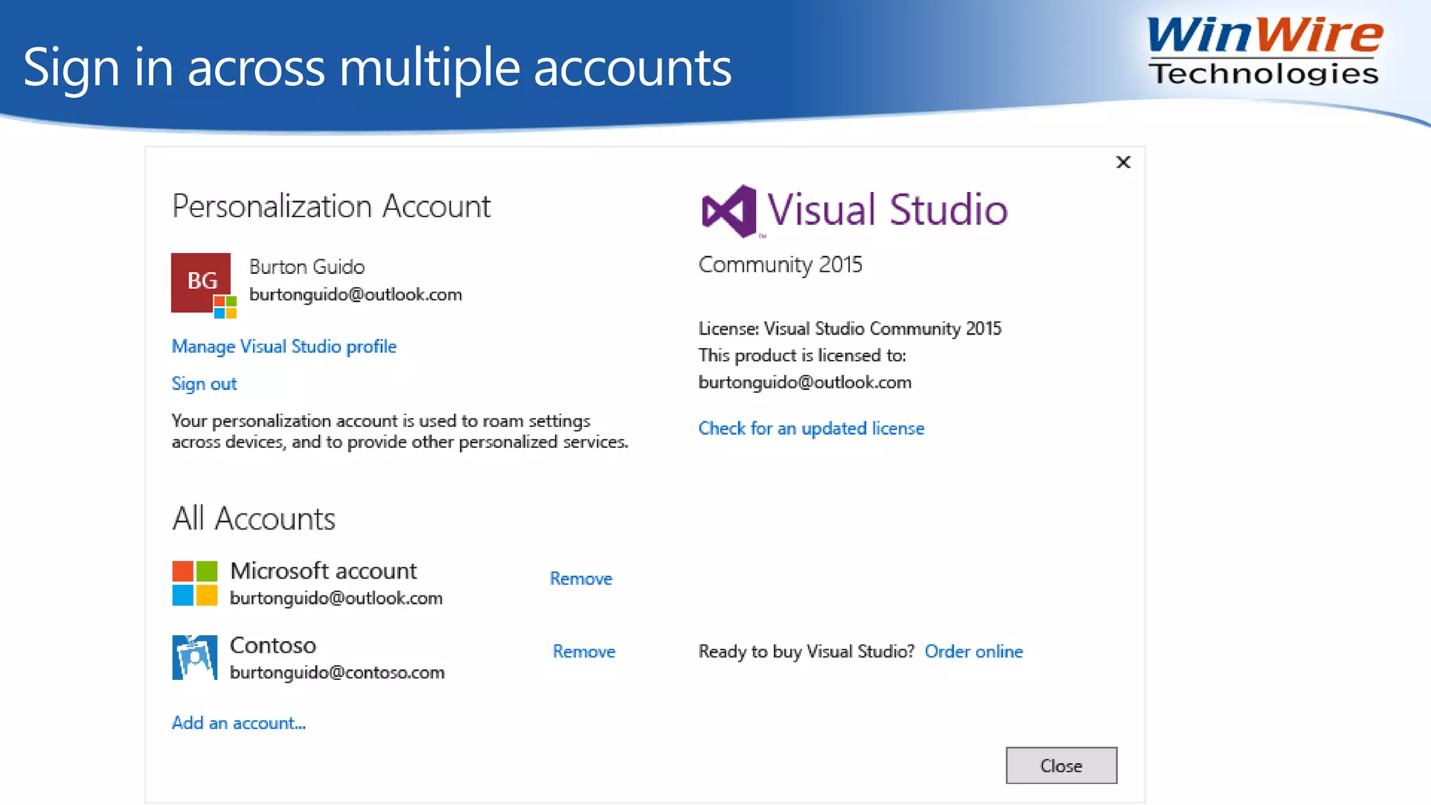 Sign in across multiple accounts
 