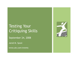 Testing Your Critiquing Skills: Get Ready Preview