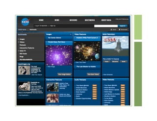 Critique Assignment: www.NASA.gov Their audience