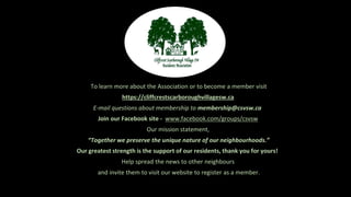 To learn more about the Association or to become a member visit
https://cliffcrestscarboroughvillagesw.ca
E-mail questions...