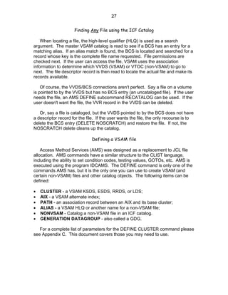 Vsam File Sample Basic VSAM | DOC