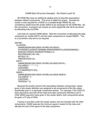 Vsam File Sample VSAM Tuning | DOC