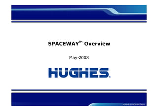 HUGHES PROPRIETARY
SPACEWAY
TM
Overview
May-2008
 