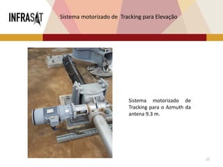 27
Sistema motorizado de Tracking para Elevação
Sistema motorizado de
Tracking para o Azmuth da
antena 9.3 m.
 