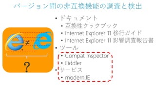 バージョン間の非互換機能の調査と検出
？
 