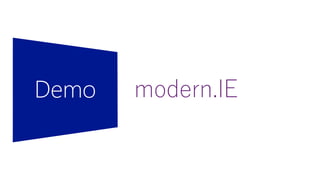 Demo modern.IE
 