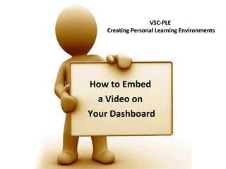 VSC-PLE  Creating Personal Learning Environments How to Embed  a Video on  Your Dashboard 