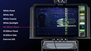 White Flood
White Side
White Coaxial
White Backlight
UV 365nm Flood ------------------------
IR 830nm Flood
IR 830nm Side
External LED
 