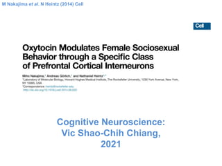 M Nakajima et al. N Heintz (2014) Cell
Cognitive Neuroscience:
Vic Shao-Chih Chiang,
2021
 