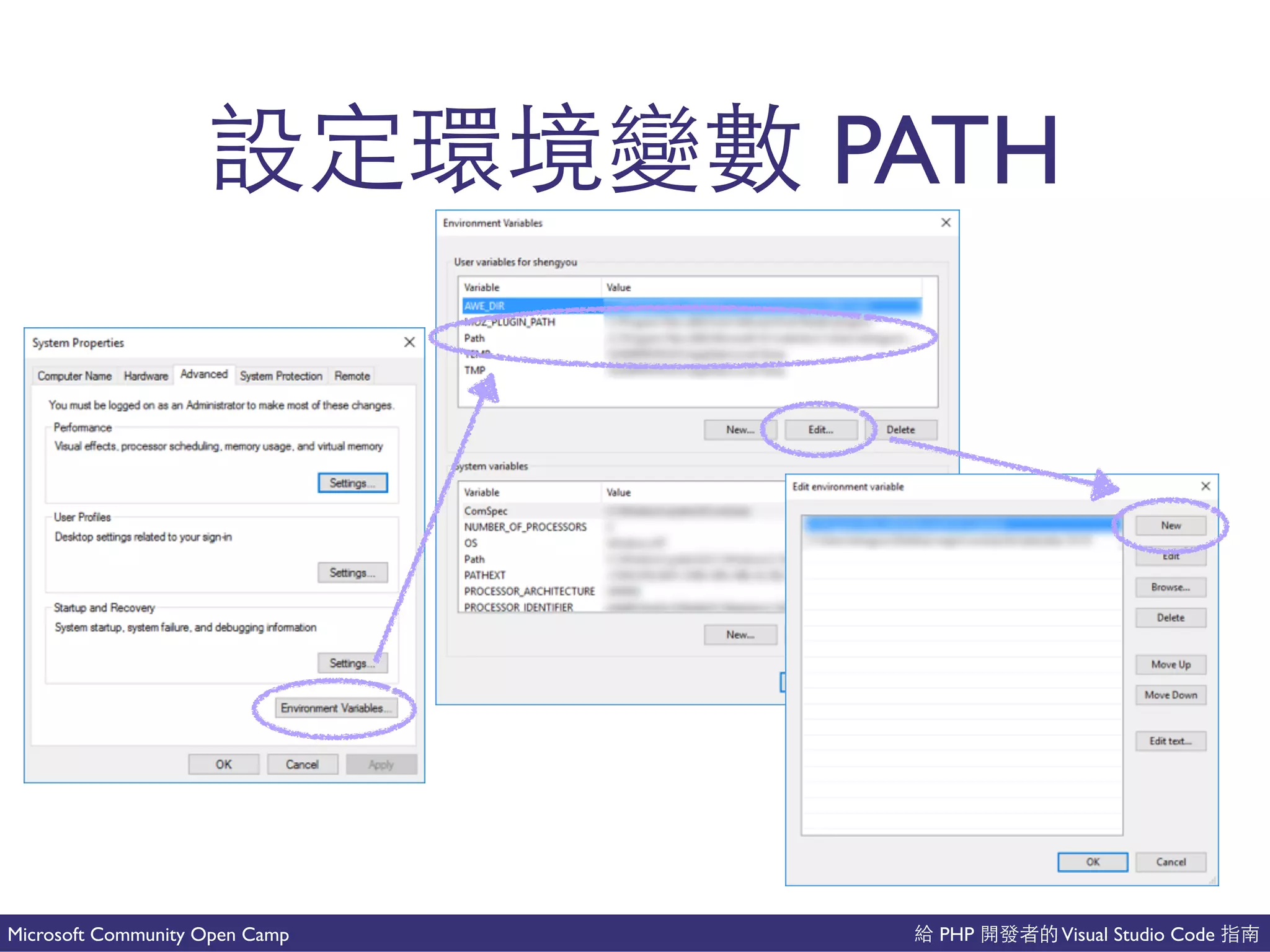 PHP Visual Studio CodeMicrosoft Community Open Camp
就 PATH
 