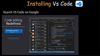 VS Code installation process for Computer science students | PPTX