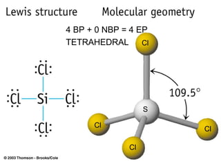 4 BP + 0 NBP = 4 EP TETRAHEDRAL Cl Cl Cl Cl S 