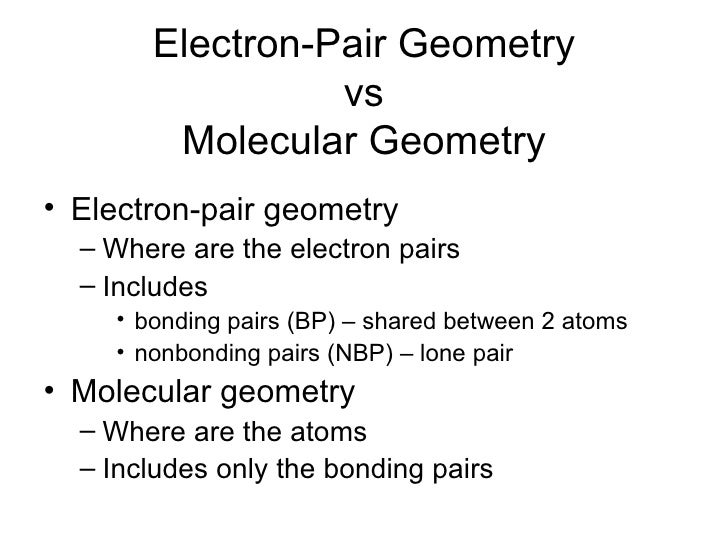 difference between electron geometry and molecular geometry