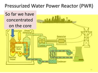 Pressurized Water Power Reactor (PWR)
So far we have
 concentrated
  on the core




                                   98
 