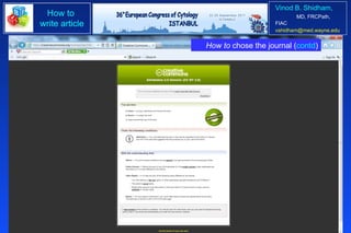 How to  chose the journal ( contd ) 
