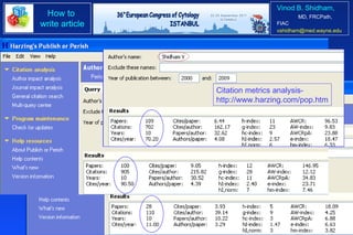 Citation metrics analysis- http://www.harzing.com/pop.htm XXXXXX XXXXXX 