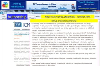http://www.icmje.org/ethical_1author.html Authorship ICMJE criteria for authorship 