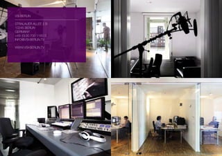 vsi BERLiN

stRALAUER ALLEE 2 B
10245 BERLiN
GERMANy
+49 (0) 30 700 1160 0
iNFO@vsi-BERLiN.tv

www.vsi-BERLiN.tv
 