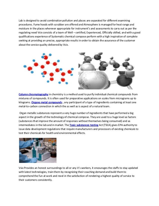 Toxic substances testing in vsix analytical laboratory