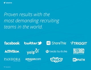 18 | vsource.io
Proven results with the
most demanding recruiting
teams in the world.
 
