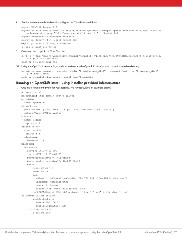 Pod density comparison: VMware vSphere with Tanzu vs. a bare-metal ...
