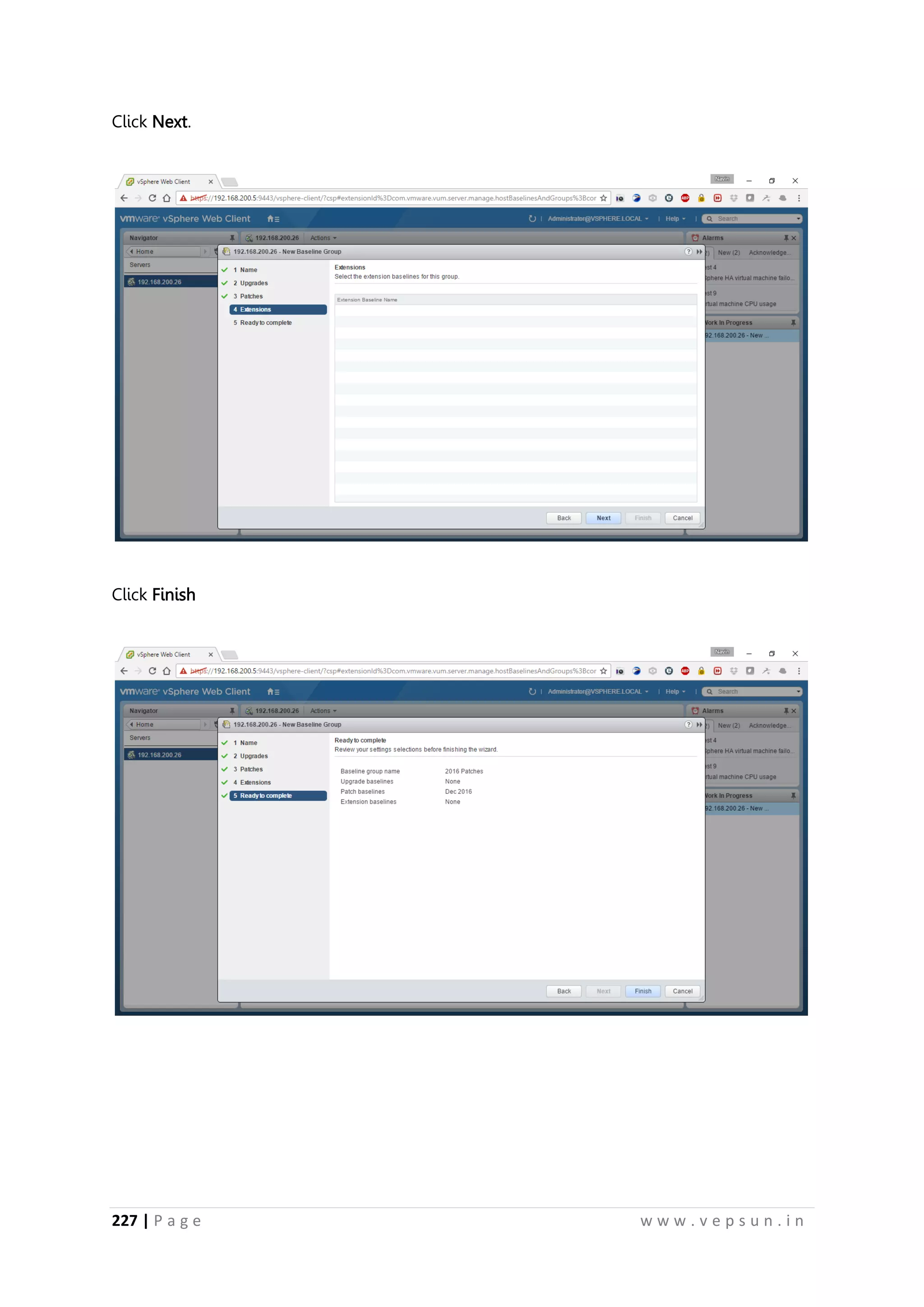 227 | P a g e w w w . v e p s u n . i n
Click Next.
Click Finish
 