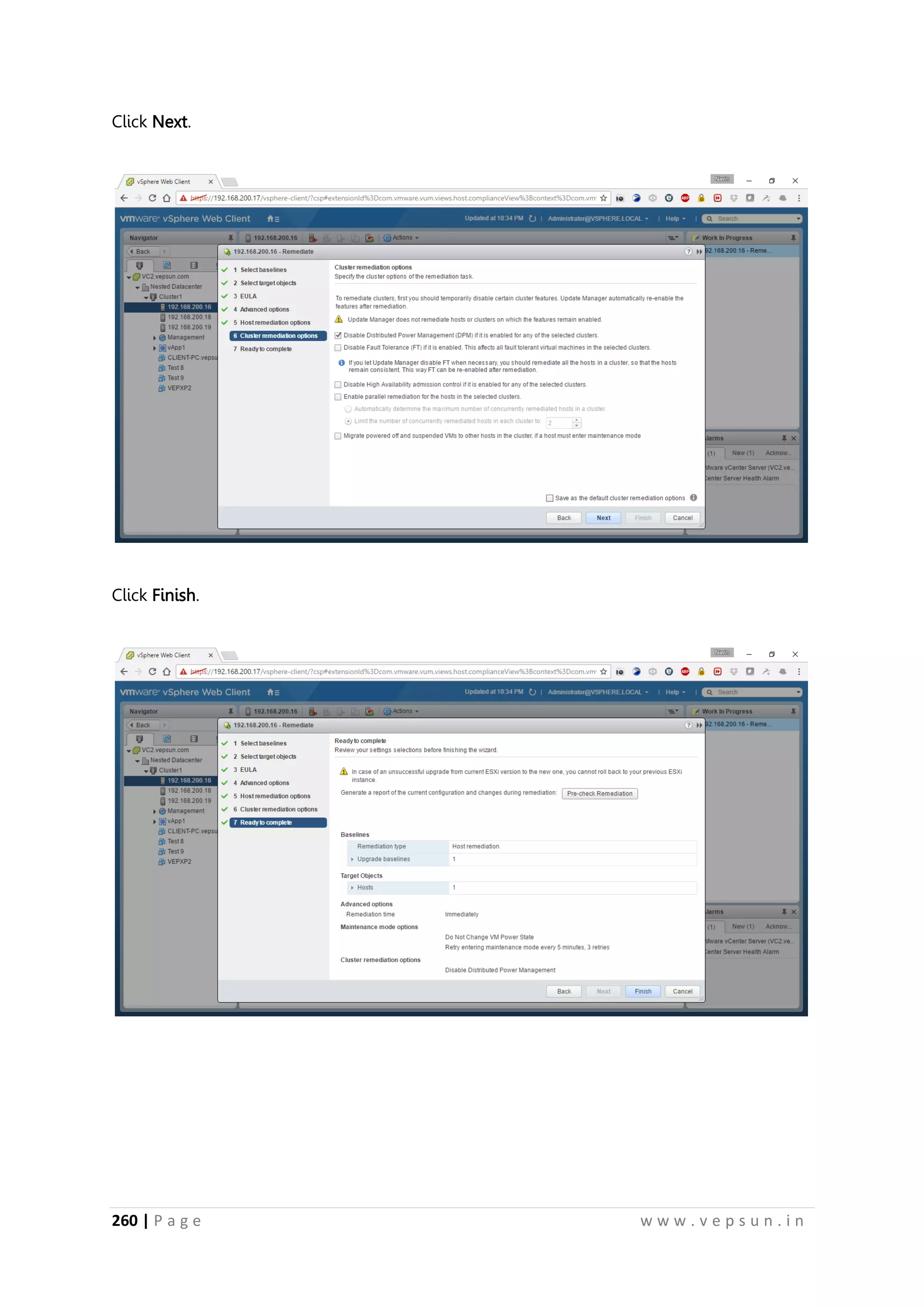 260 | P a g e w w w . v e p s u n . i n
Click Next.
Click Finish.
 