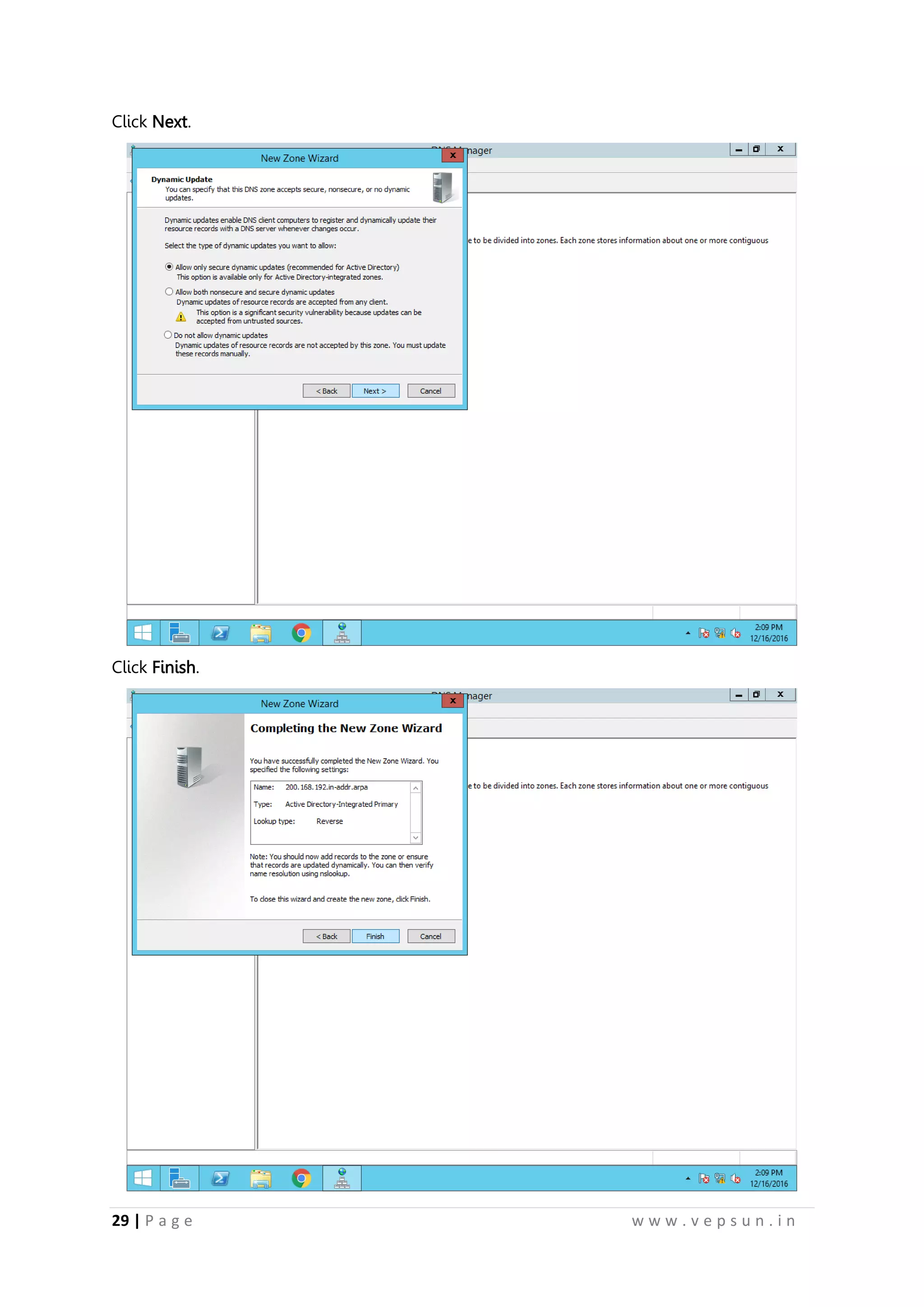 29 | P a g e w w w . v e p s u n . i n
Click Next.
Click Finish.
 