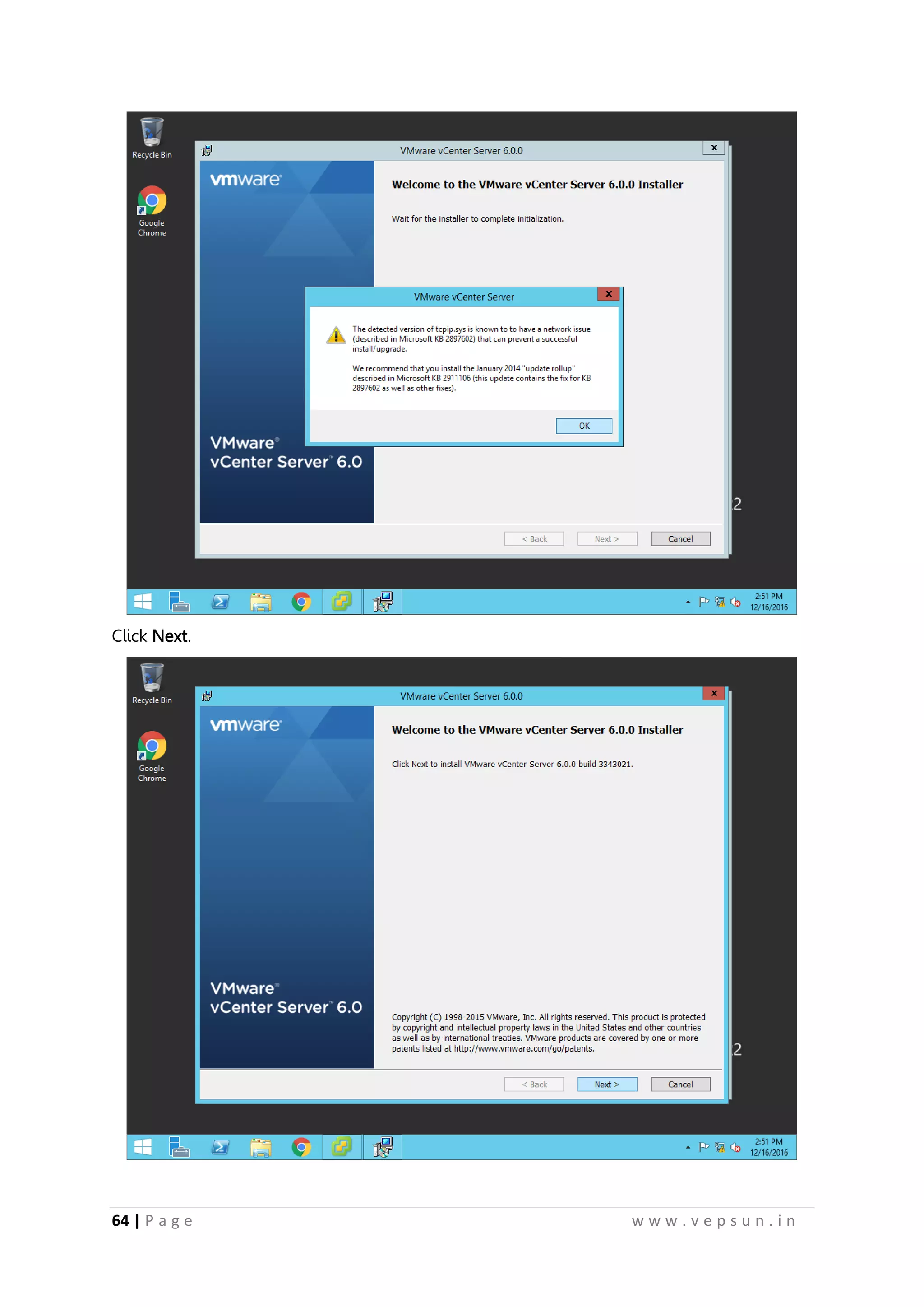 64 | P a g e w w w . v e p s u n . i n
Click Next.
 