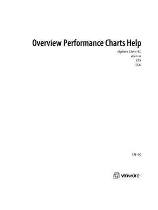 Overview Performance Charts Help
vSphere Client 4.0
vCenter
ESX
ESXi

EN--00

 