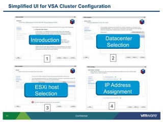 Simplified UI for VSA Cluster Configuration Datacenter SelectionIntroduction21IP Address Assignment ESXi host Selection43