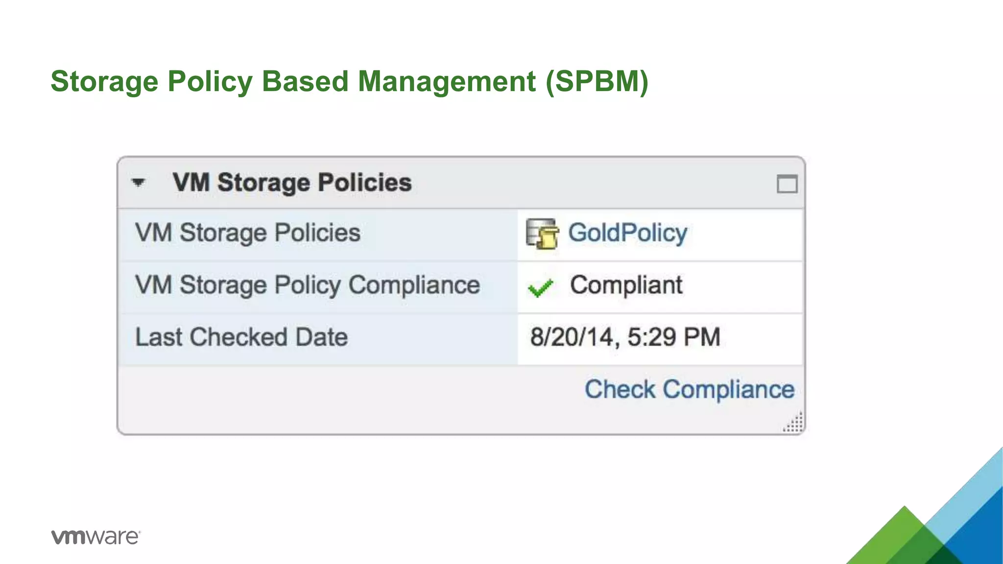 Storage Policy Based Management (SPBM)
 
