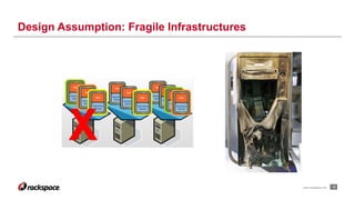 12www.rackspace.com
Design Assumption: Fragile Infrastructures
 