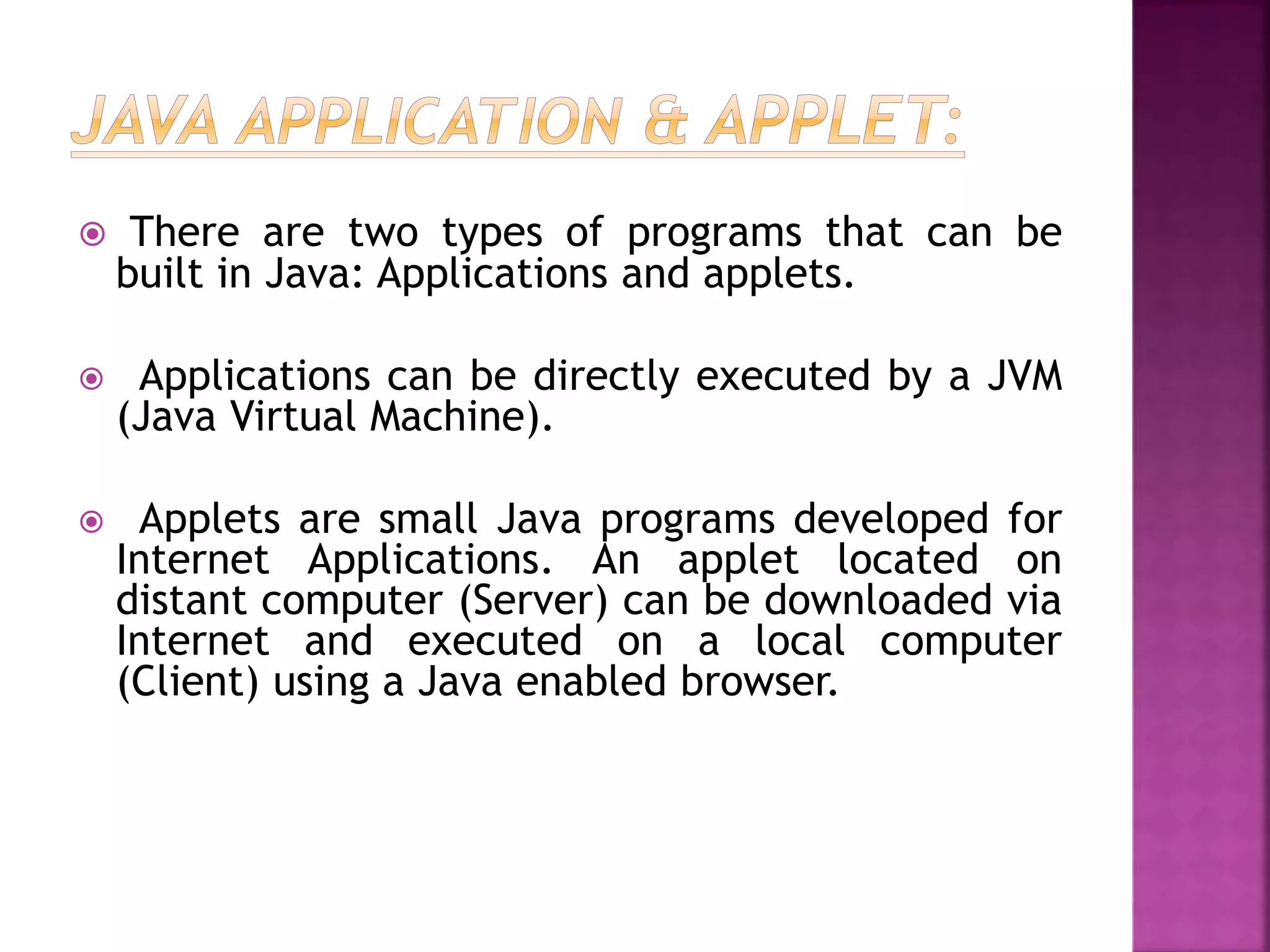 Fundamentals of JAVA | PPT