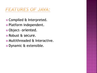 Fundamentals of JAVA | PPT