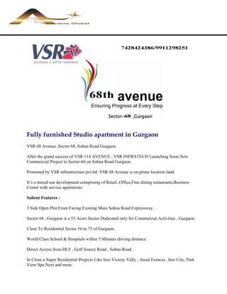 Vsr service appartment on resale gurgaon 7428424386