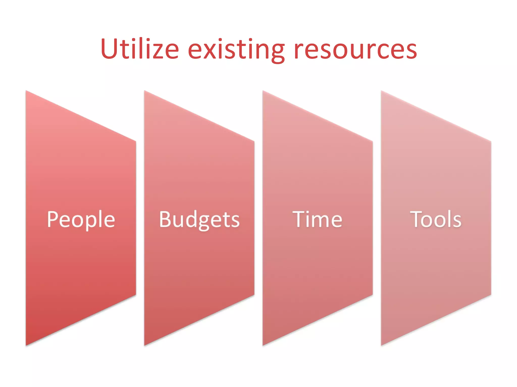 Utilize existing resources 