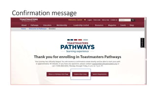 Confirmation message
 