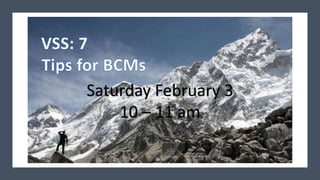 Saturday February 3
10 – 11 am
 