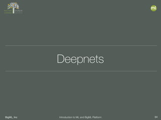BigML, Inc 54Introduction to ML and BigML Platform
Deepnets
 