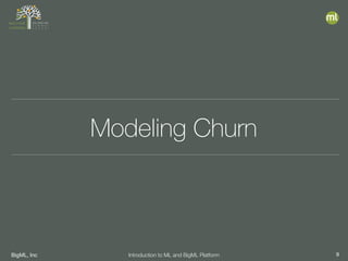 BigML, Inc 9Introduction to ML and BigML Platform
Modeling Churn
 