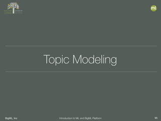 BigML, Inc 95Introduction to ML and BigML Platform
Topic Modeling
 