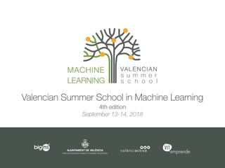 Valencian Summer School in Machine Learning
4th edition
September 13-14, 2018
 