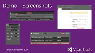 Visual Studio Summit 2014
Demo - Screenshots
 