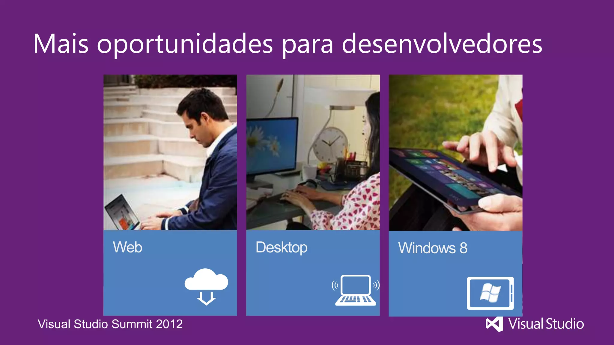 Mais oportunidades para desenvolvedores




              Summit 2012
Visual Studio Summit 2012
 