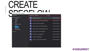 CREATE
SPECFLOW
#VSSUMMIT
 