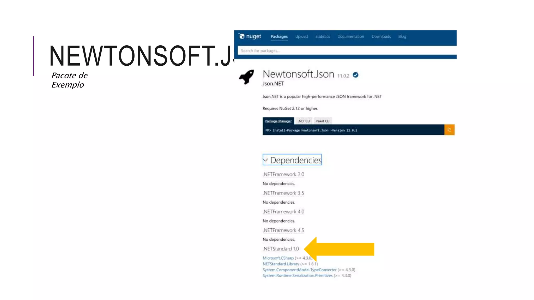 NEWTONSOFT.JSONPacote de
Exemplo
 