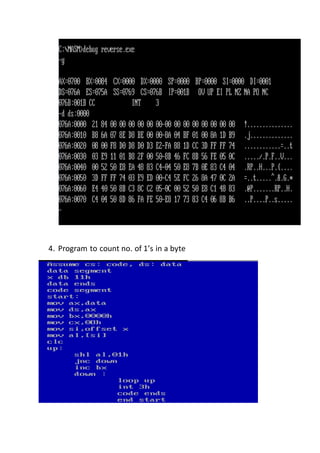 Processing Program Examples For Beginners Micro processor programs | DOCX