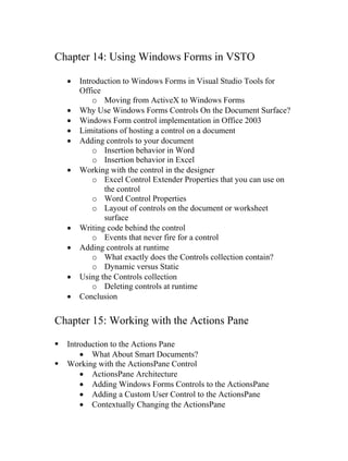 Vsto Control VSTO | PDF